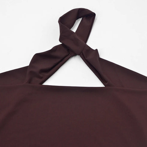 Sexy Mini Dress for Women Summer V Neck Backless Sleeveless Bodycon Halter Casual Elegant Party Dress